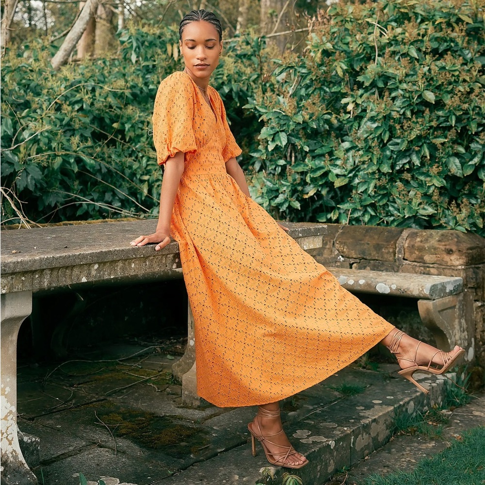 NWT Barbour Kelley Broderie Anglaise Eyelet Cotton Midi Dress